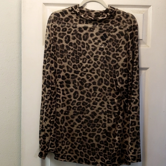 Torrid Leopard Print Long Sleeve Sheer Top Size 4 ~ NWT - Picture 3 of 8